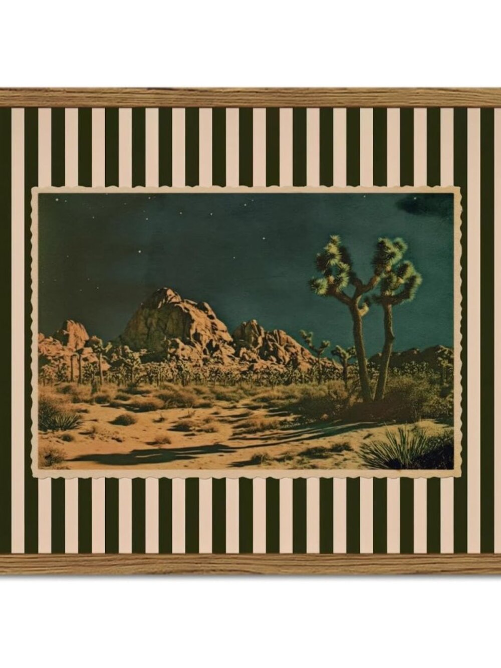 Vintage Western Cactus Wall Art, Southwestern Night Desert Wall Decor Paintings